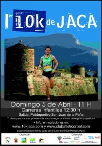 Carrera de 10 kilómetros organizada por el C.A.Oroel-Jaca, se disputará el día 5 de abril a partir de las 10:00 h. de la mañana.