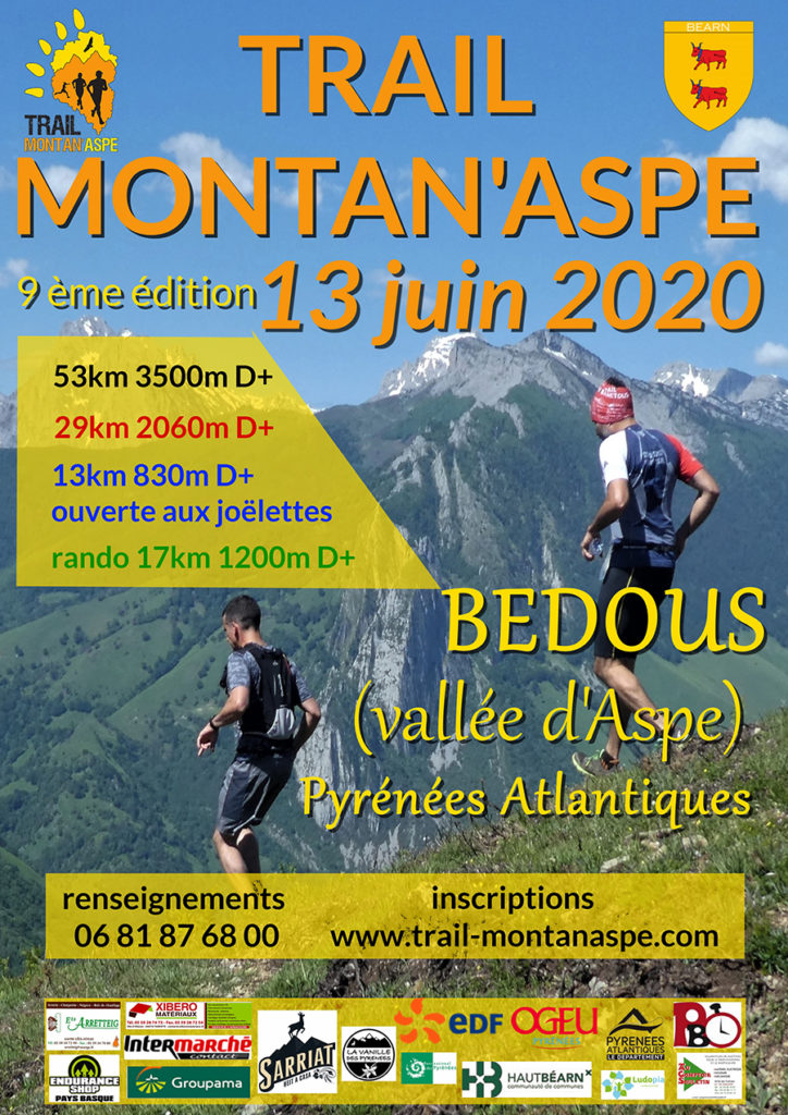 La edición 2020 del Trail MONTAN’ASPE tendrá lugar el 13 de junio en Bedous con cuatro ­recorridos: